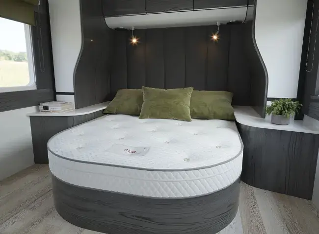 D Luxe Hybrid Caravan Motorhome Island Bed Mattress Lifestyle
