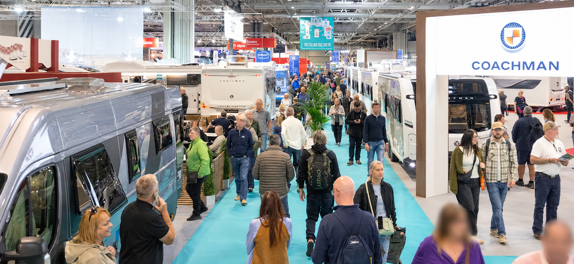 Busy Caravan Expo Aisle With Coachman Booth