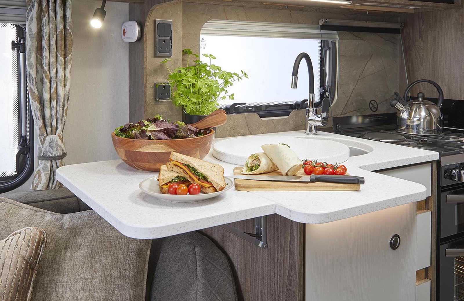 Coachman Laser 865 Xtra Twin Axle 4 Berth Caravan Kitchen